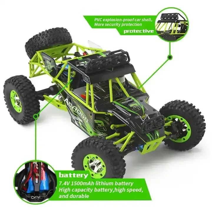 WLtoys 12428 1/12 Scale 2.4GHz 4WD RC truck Off Road Vehicle 4 wheels drive 50kmh high speed electric car RC Truck for boys