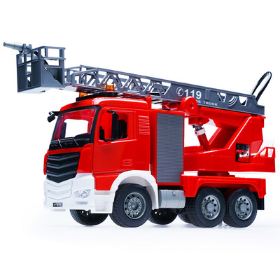 Double E  E227-002 1:20 Remote Control Car Children Learning Toy Fire Rescue Truck Spray Water Kid Fire Engine Truck Toy