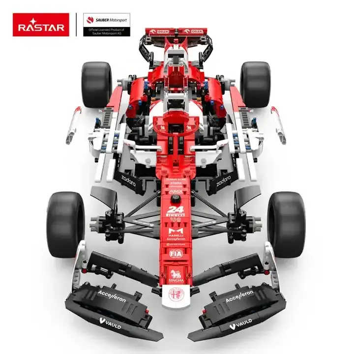 2306 Pcs Rastar Technical MOC 1:8 Alfa Remeo F1 RC Racing Car Model DIY Electric Supercar Vehicle Plastic Building Block