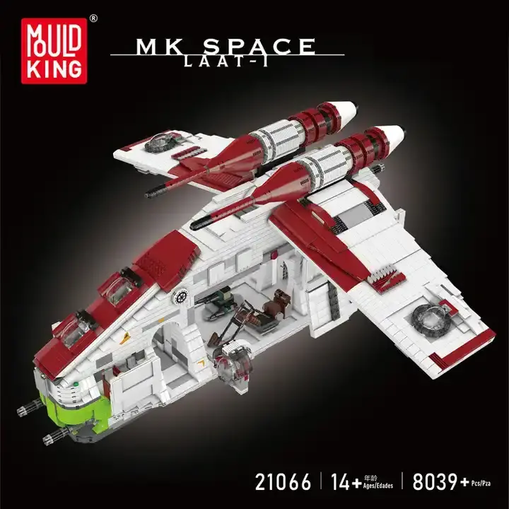 Mould king 21066 Interstellar Series 8039 Pcs LAAT-1 UCS Republic Gunboat MOC Star Ship Wars Small Particle Building Blocks Sets