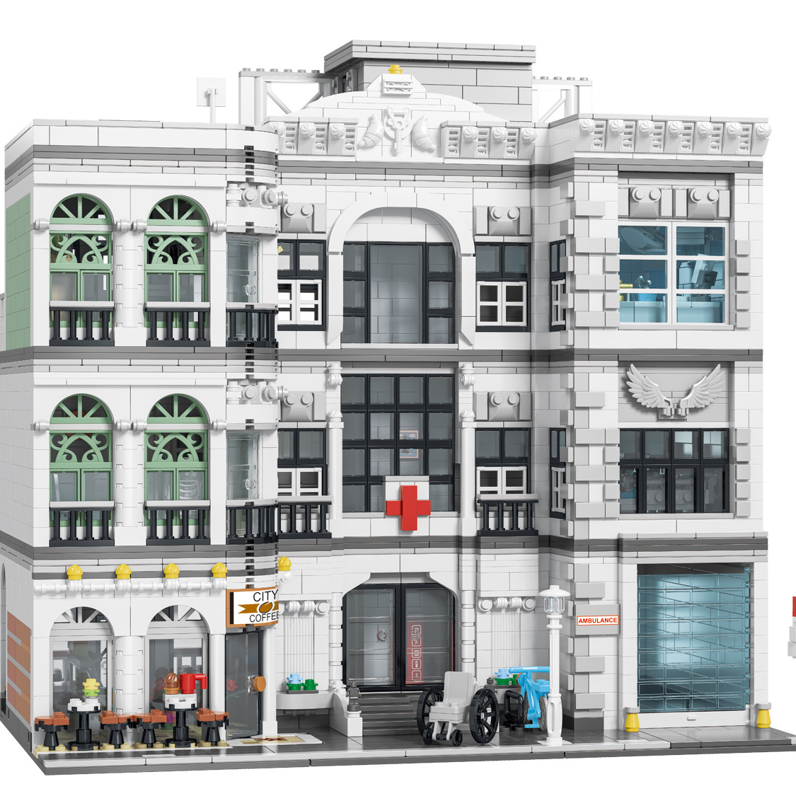 Urge 10188 kid building block hospital Lepini architecture brain toys 2021 children street view mini brick kid toy education gif