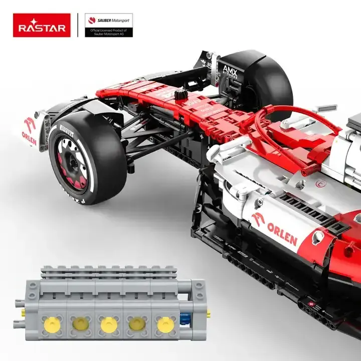 2306 Pcs Rastar Technical MOC 1:8 Alfa Remeo F1 RC Racing Car Model DIY Electric Supercar Vehicle Plastic Building Block