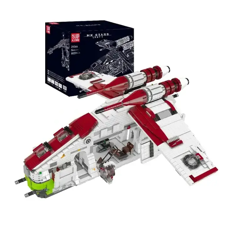 Mould king 21066 Interstellar Series 8039 Pcs LAAT-1 UCS Republic Gunboat MOC Star Ship Wars Small Particle Building Blocks Sets