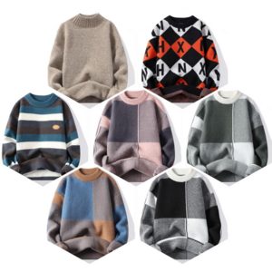 New Men's Sweaters Manufacturer Heavy Knitted Jacquard Sweaters Cheap Wholesale of Men's Sweaters