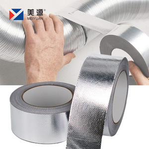 Hvac Alu Solvent Glue UL723  Flame Retardant Fiberglass Cloth Aluminum Foil Tape