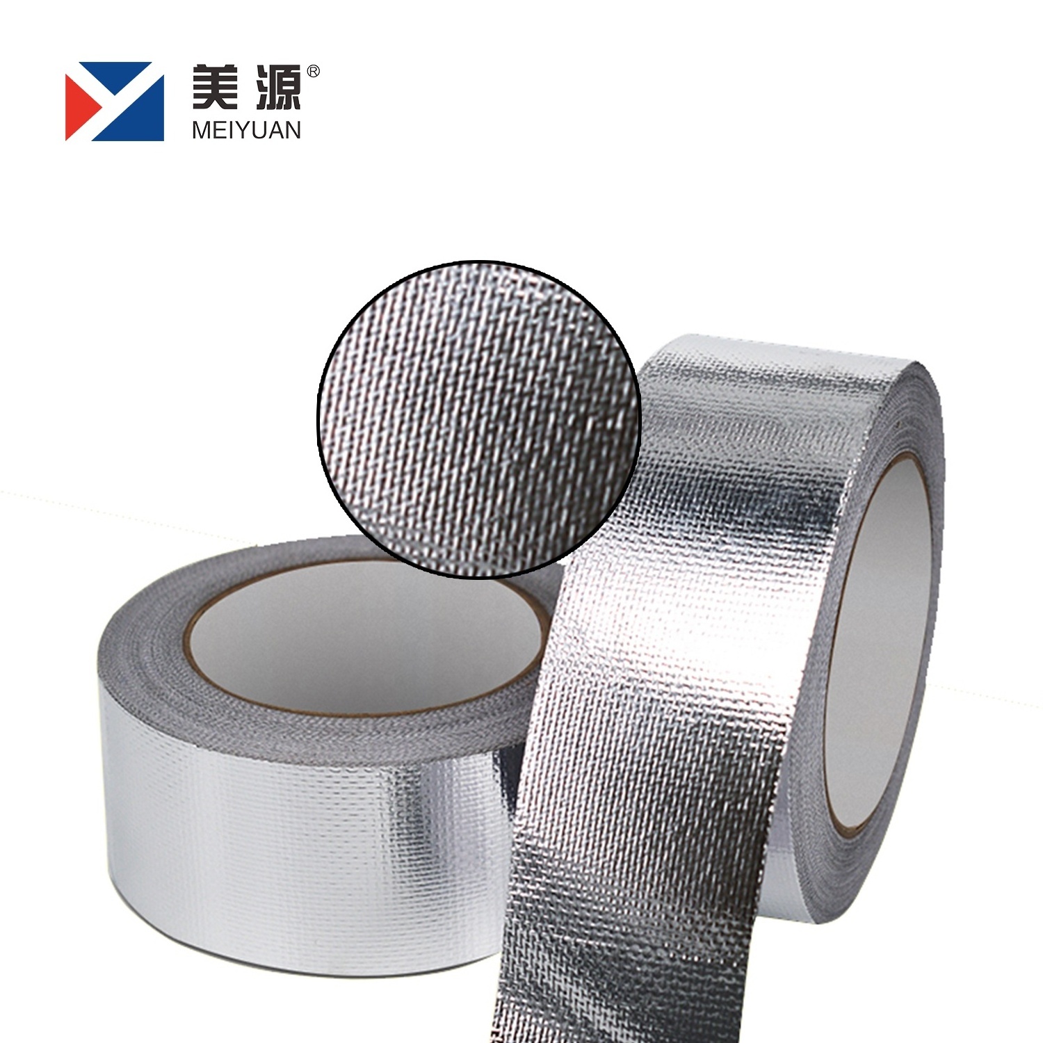 Hvac Alu Solvent Glue UL723  Flame Retardant Fiberglass Cloth Aluminum Foil Tape