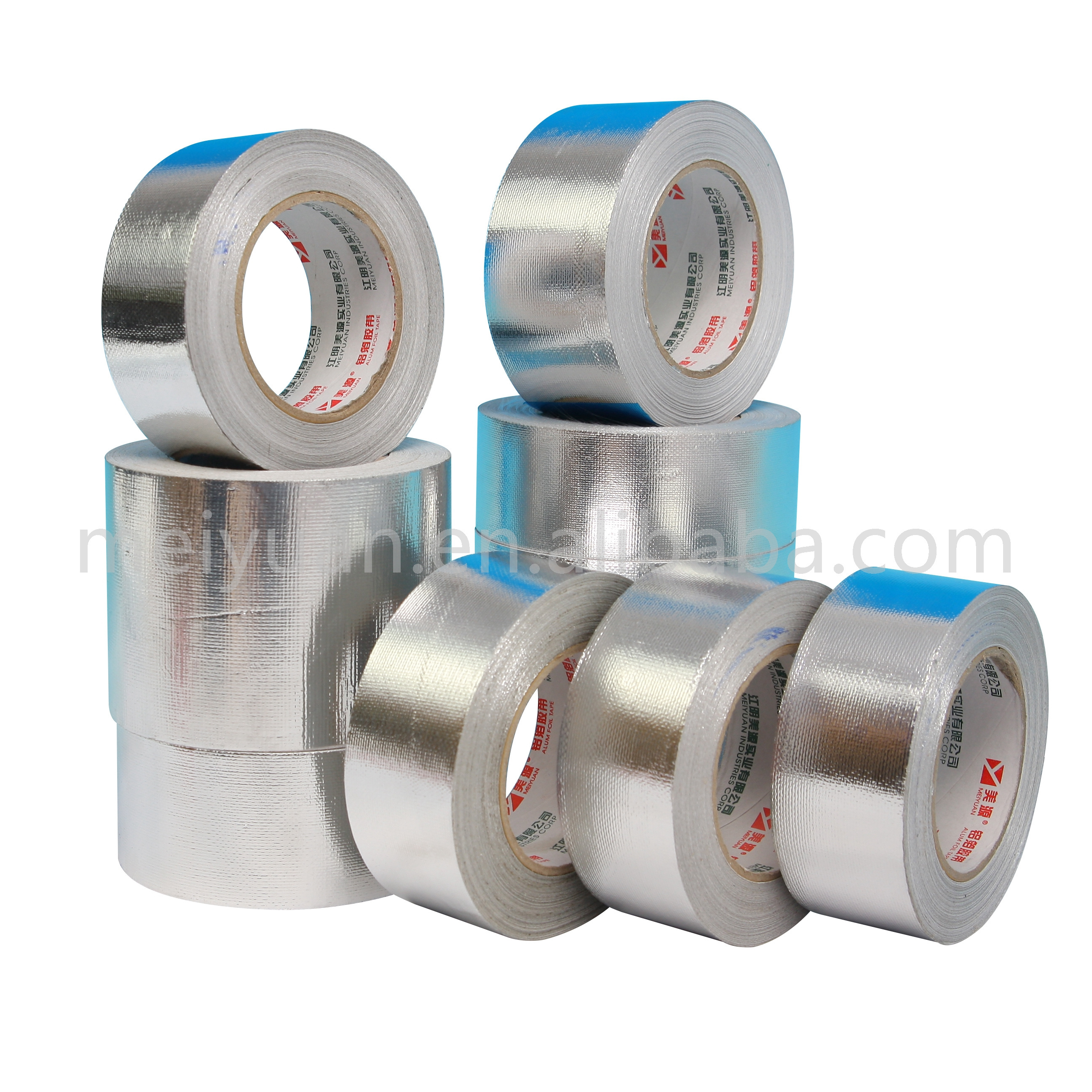 T-FG701R Heavy Duty Silver Cloth Glass fiber Insulation Reinforced Aluminium Foil Tape