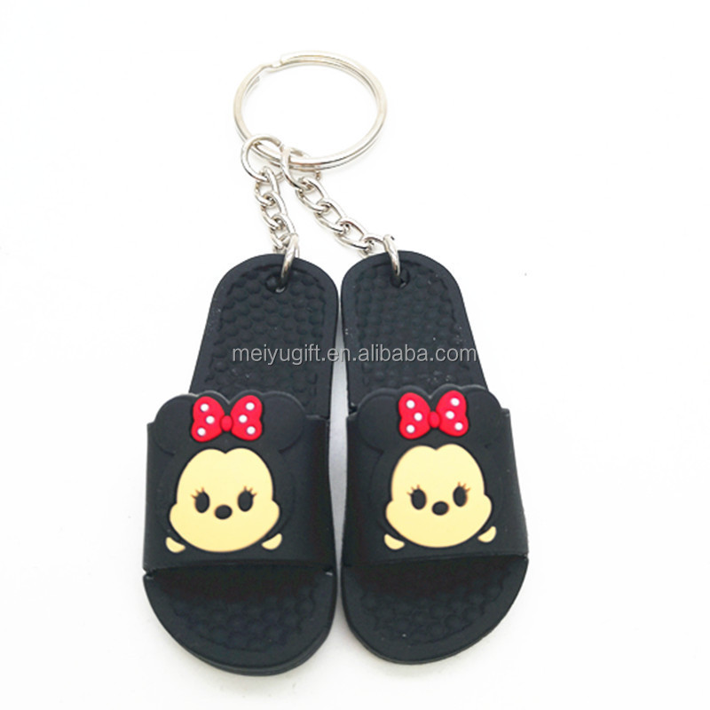 Mini 3D Sneaker Slipper keychain  San-rio Disnep shoes Winnied big ear dog frog slip train keychain