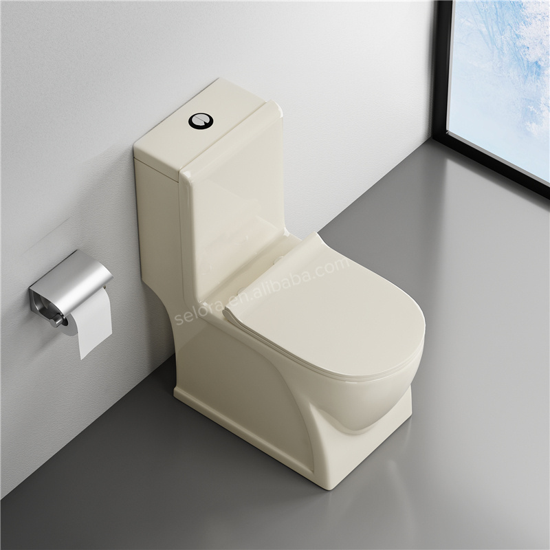 Saudi Arabia wholesaler sanitary ware ceramic washdown water closet wc p trap one piece toilet bowl in ivory color