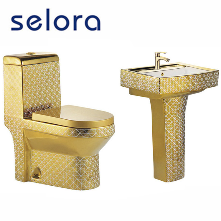 sanitary ware chaozhou ceramic bathroom set gold toilets for middle east