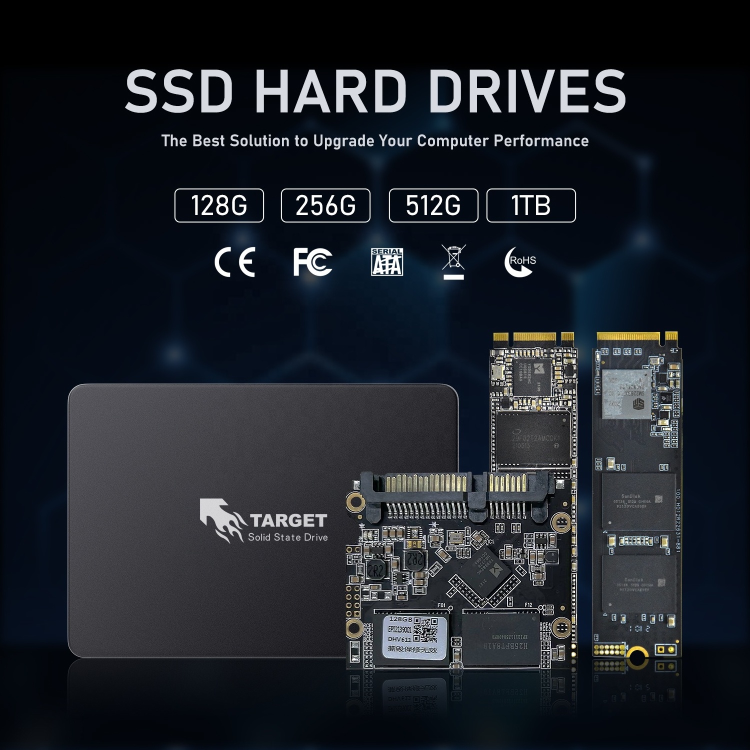 Target Pc Laptop Desktop SSD 128 240 256 480 512 960 GB 1 2 TB 2.5 Inch Interno Ssd Sata3 Hard Disk Solid State Hard Drives