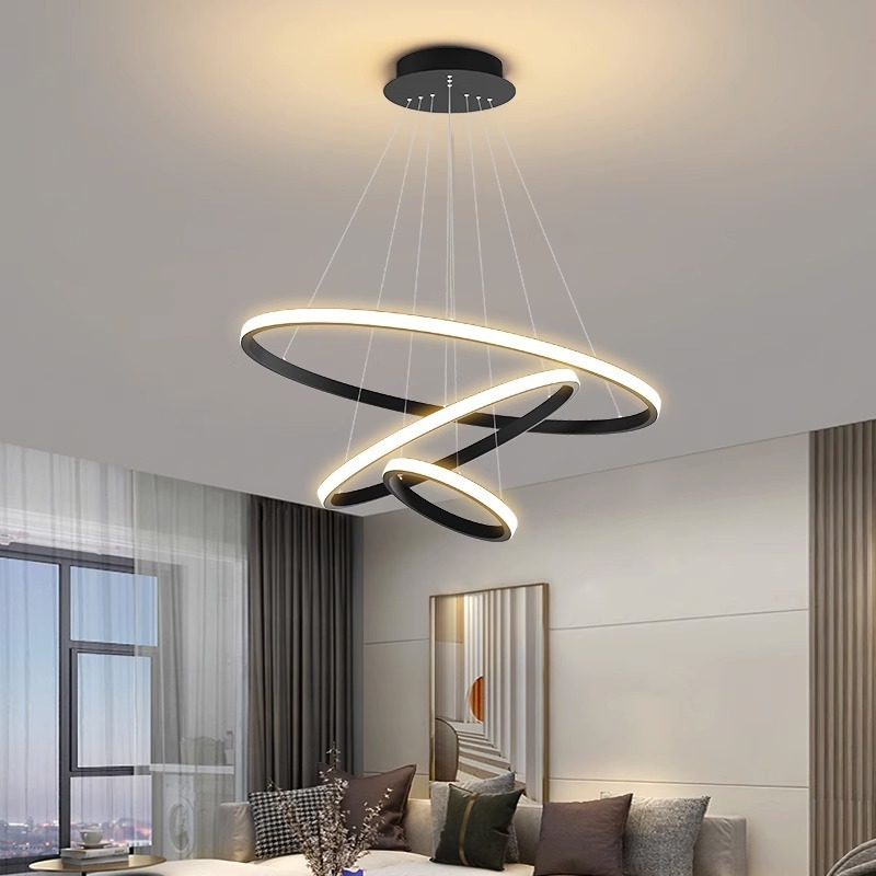 Modern LED Chandelier Dimmable Contemporary Creative Design Adjustable Hanging Lamp Chandelier Pendant Light Fixture