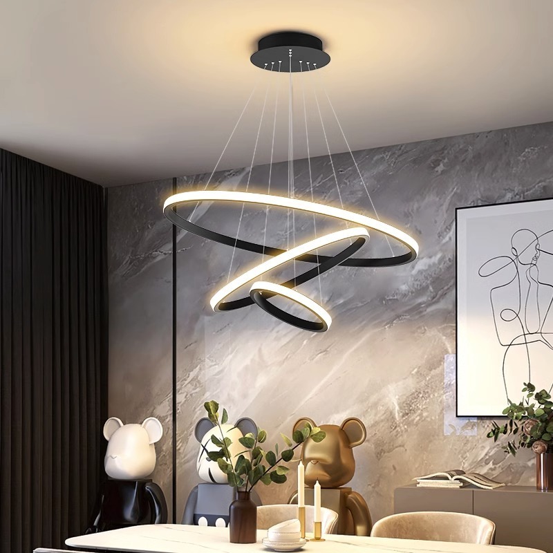 Modern LED Chandelier Dimmable Contemporary Creative Design Adjustable Hanging Lamp Chandelier Pendant Light Fixture