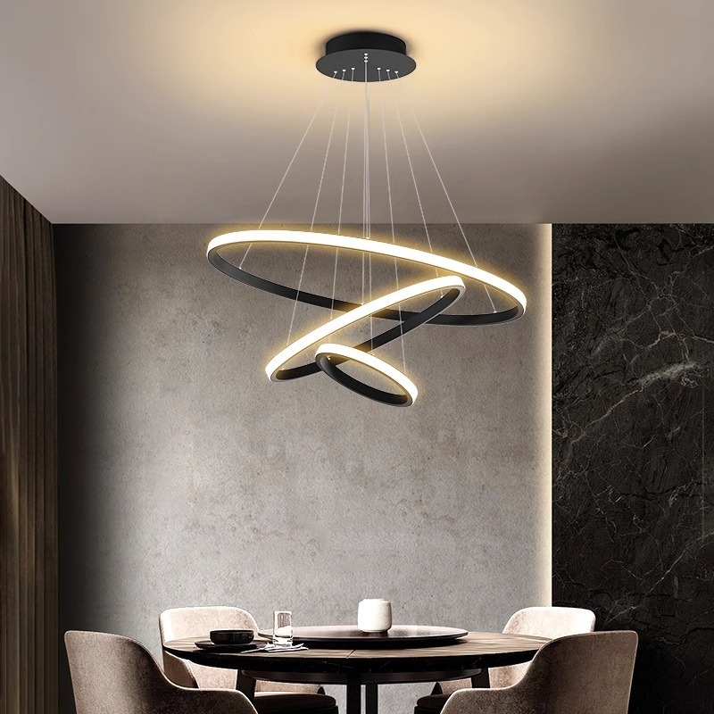 Modern LED Chandelier Dimmable Contemporary Creative Design Adjustable Hanging Lamp Chandelier Pendant Light Fixture