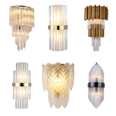 Wholesale Living Room Home Design Interior Bathroom Mounted K9 Crystal Modern Wall Lamp Luxury Indoor Vanity Sconces Lighting