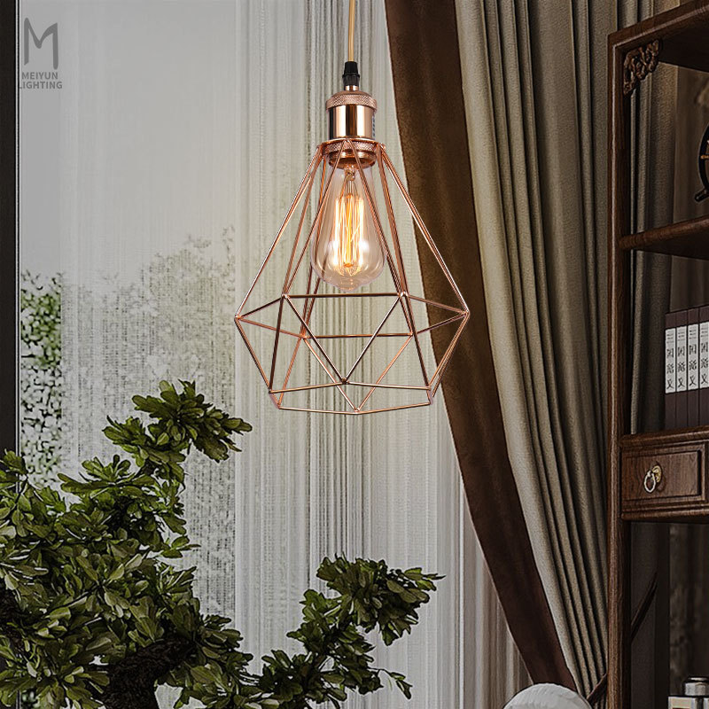 Industrial mini iron vintage farmhouse hanging kitchen island pendant light