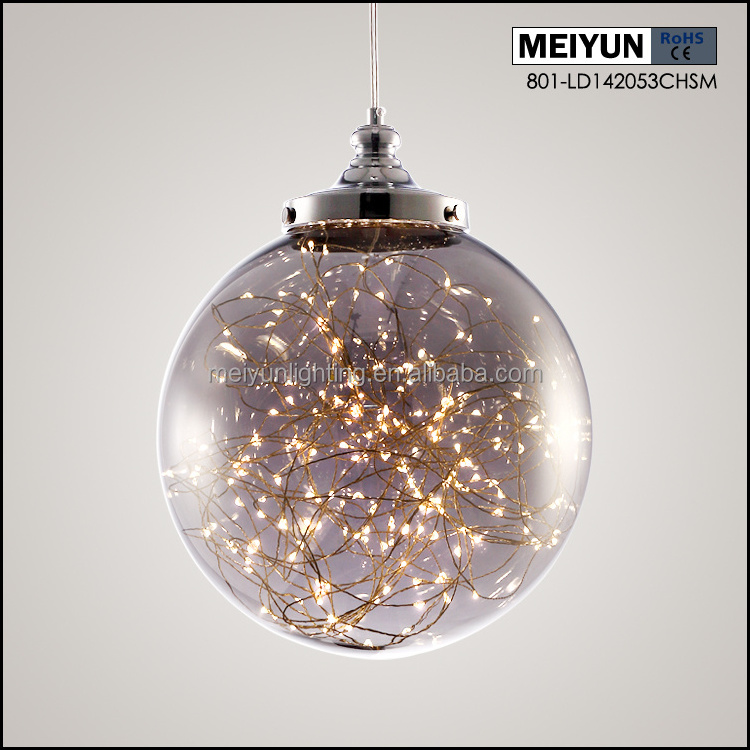 starry sky led pendant light fixtures amber Bulb glass shade hanging modern lighting