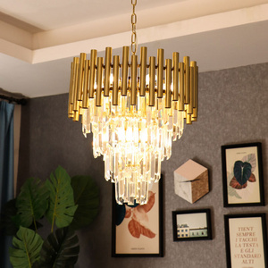 Contemporary nordic ceiling round modern luxury crystal chandelier lighting for home