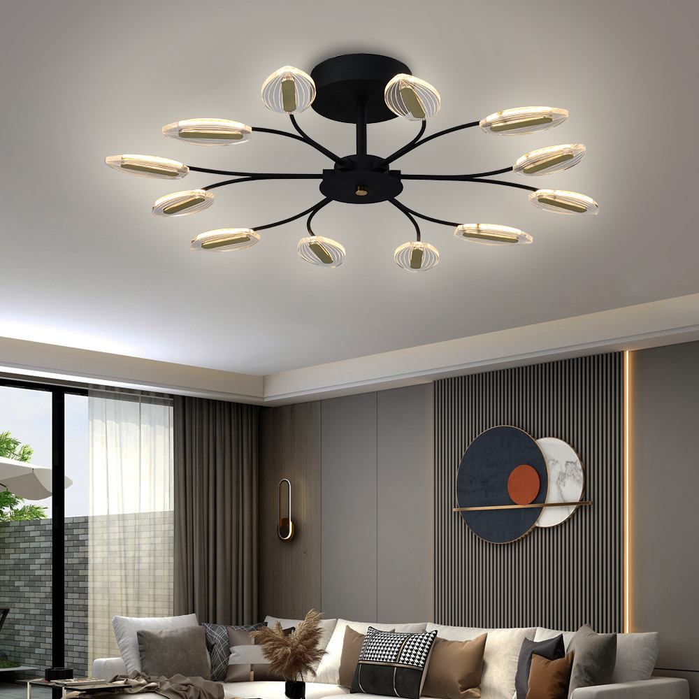 Modern Unique Flower Shape Acrylic Flush Mount LED Ceiling Light Fixtures