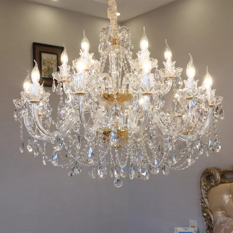 Luxury Glass K9 Crystal Chandelier Hanging Chandeliers Pendant Lights for Interior Living Room Bedroom