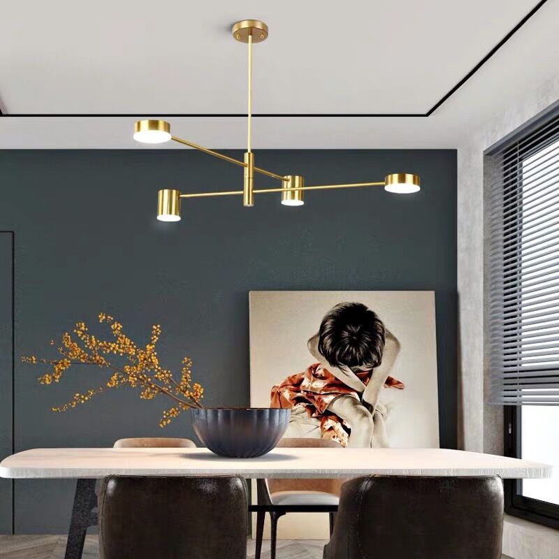 Gold LED Sputnik Chandeliers Modern Design Gold Metal LED Branches Pendant Lighting for Dining Room Living Room