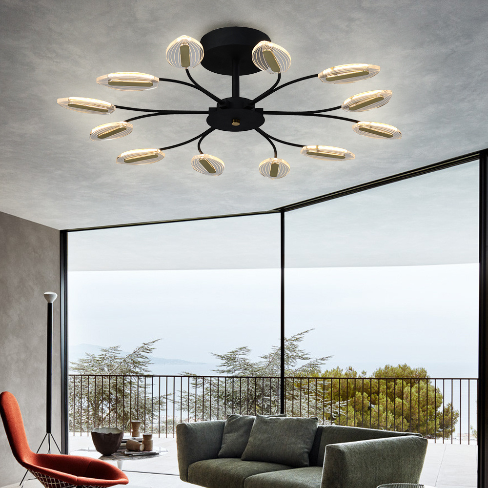 Modern Unique Flower Shape Acrylic Flush Mount LED Ceiling Light Fixtures