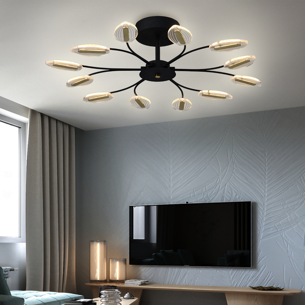 Modern Unique Flower Shape Acrylic Flush Mount LED Ceiling Light Fixtures