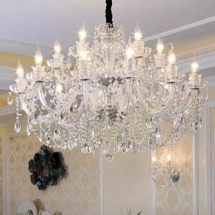 Luxury Glass K9 Crystal Chandelier Hanging Chandeliers Pendant Lights for Interior Living Room Bedroom