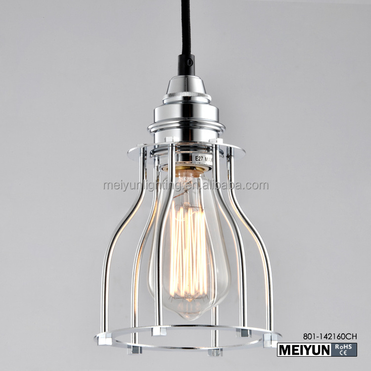 filament pendant aged steel antique brass bird cage pendant light