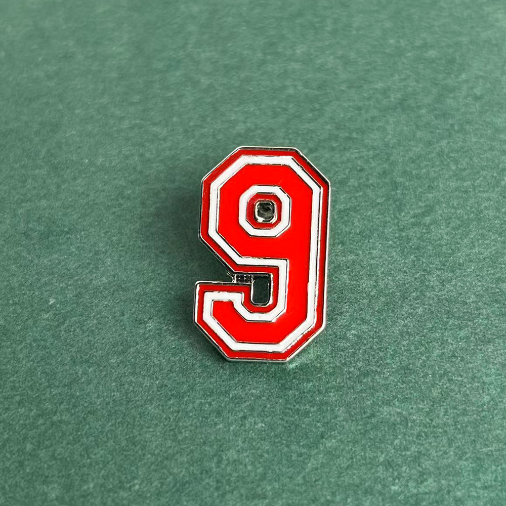 Greek Sorority Delta Sigma DST Line Numbers Brooch Pin Red and White Number Badge Lapel Pins