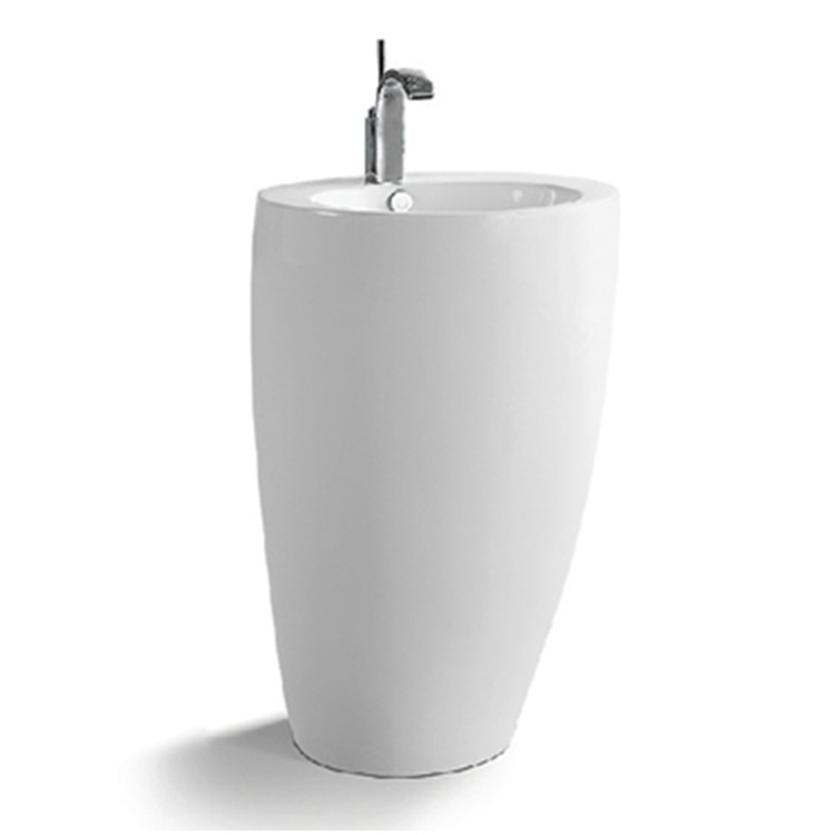 Bathroom unique ceramic pedestal sink round circular wash basin