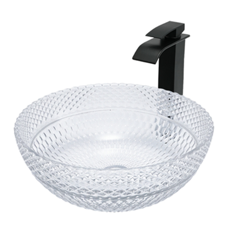 China bathroom transparent cristal sink transparent glass wash basin