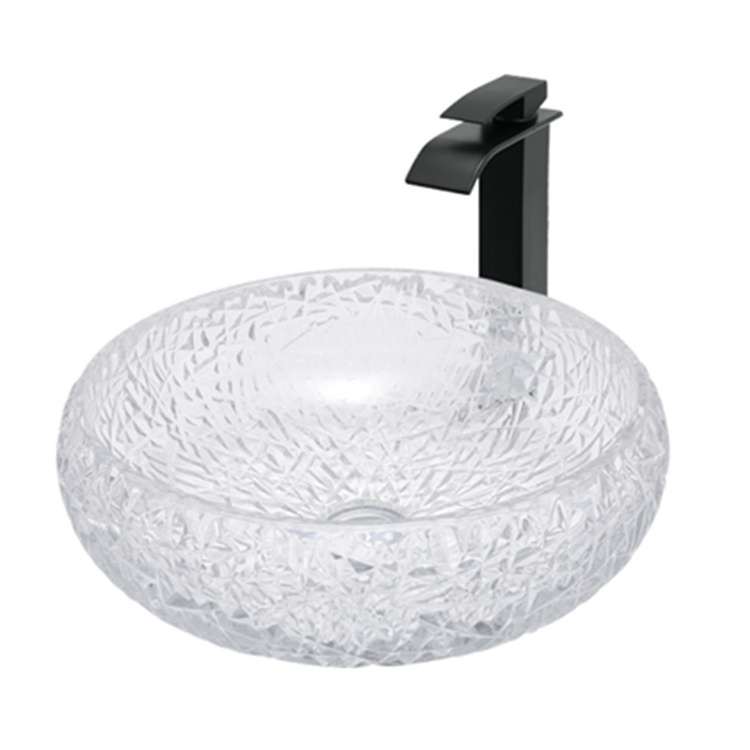 China bathroom transparent cristal sink transparent glass wash basin