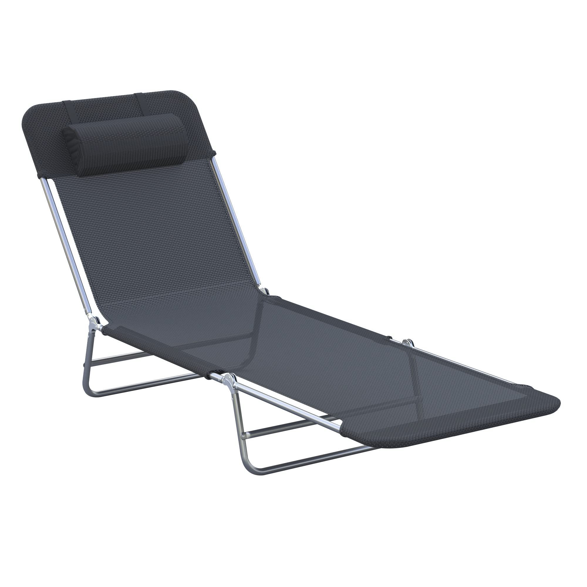 Ledge Lounger In Pool Reclining Sun Chair Folding Beach Loungers Bed With Pillow