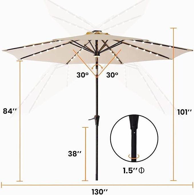 Sun Waterpoof parasol Hanging Market Umbrellas bali umbrella with solar led lights