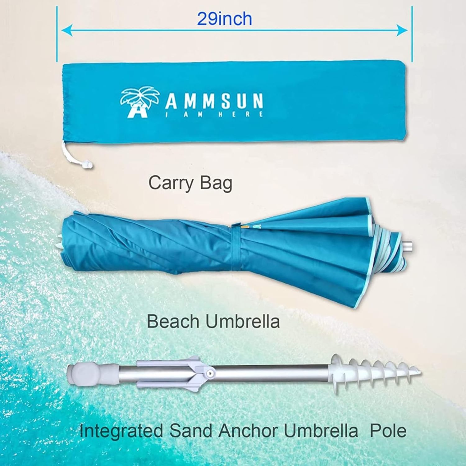 Hot Sale Adjustable Beach Umbrella UV Material Beach Sun Umbrella Shade Shelter