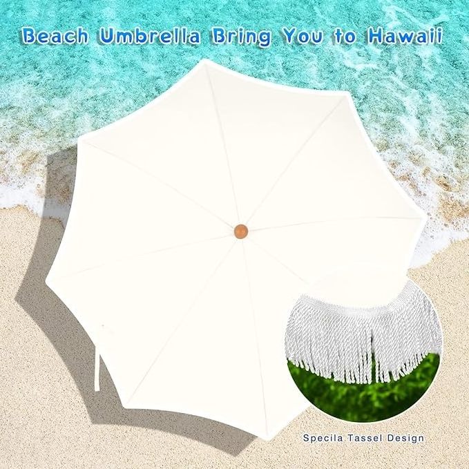 Beach Umbrella for Sand  Best Beach Umbrella Windproof with Sand Anchor Portable Sport Umbrella