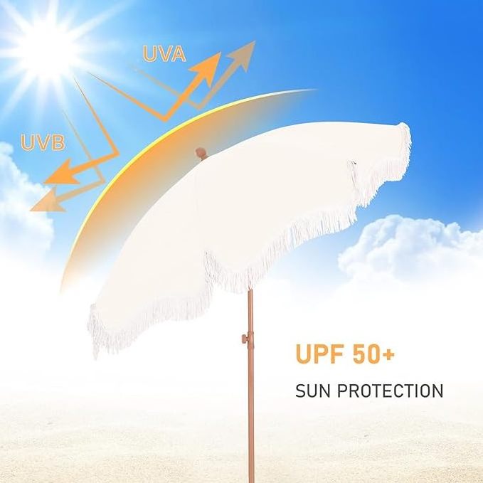 Beach Umbrella for Sand  Best Beach Umbrella Windproof with Sand Anchor Portable Sport Umbrella