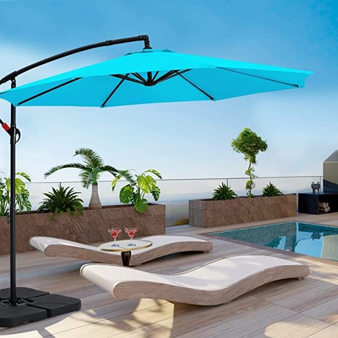 High Quality Outdoor Garden Custom 8 Ribs Cantilever Large Banana Sun Solar Parasol Patio Umbrella