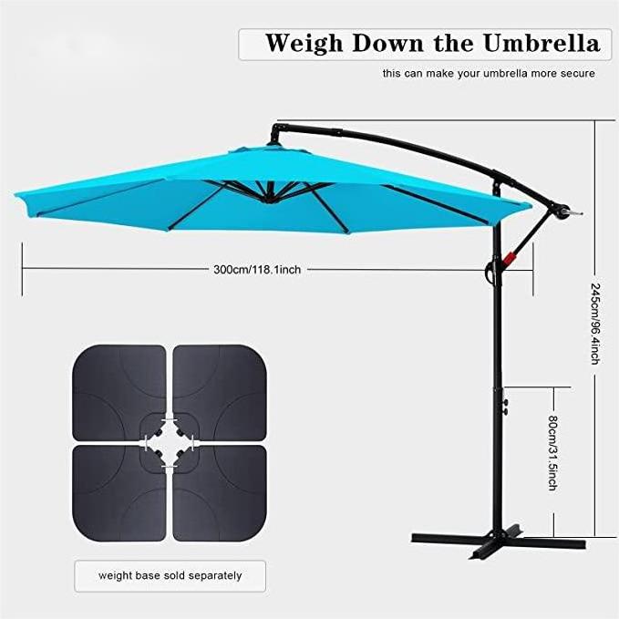 High Quality Outdoor Garden Custom 8 Ribs Cantilever Large Banana Sun Solar Parasol Patio Umbrella