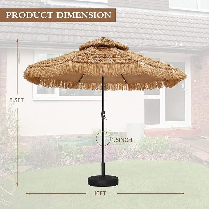 Large size umbrella beach tiki sun shade umbrella waterproof Hawaiian Hula Beach Umbrella Patio Used Straw PP Material