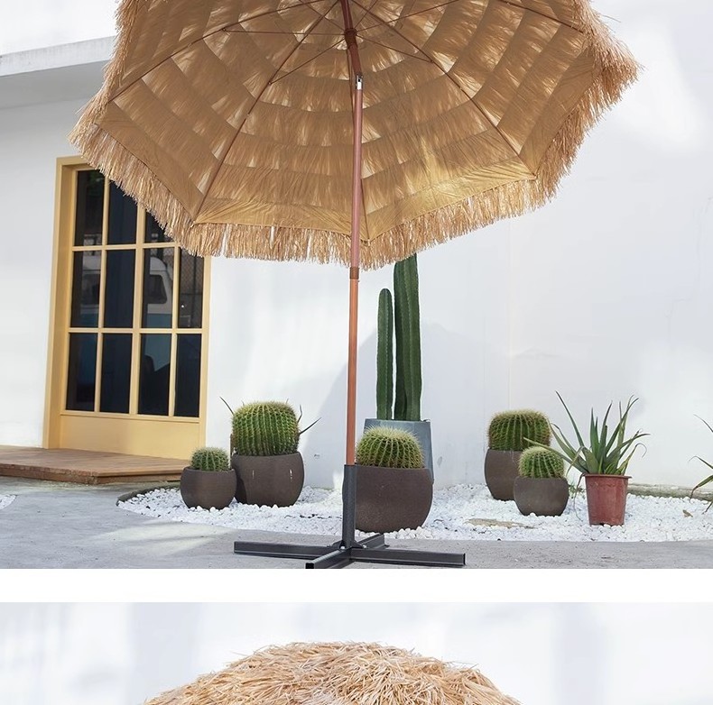 waterproof fabricated maldives mexican palm leaf straw umbrella thatch roofing umbrella