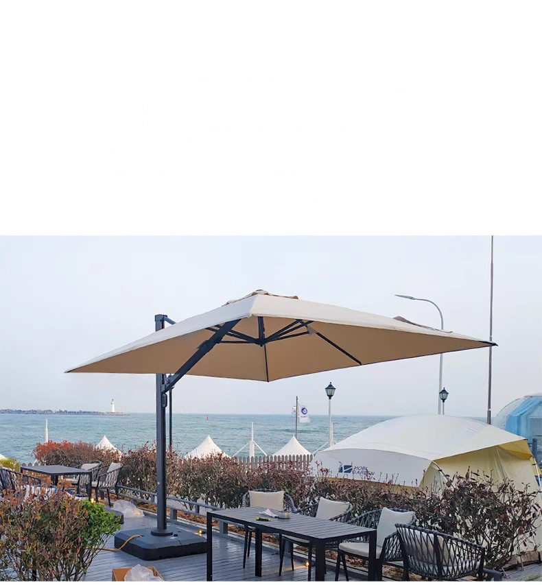 Outdoor 3*4m 3.5m luxurious garden patio umbrella with led light bar solar panel umbrella