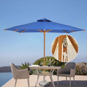 3 m Patio Garden Sun Umbrella Outdoor Wooden Parasol Single Tier commercial heavy outdoor table umbrella patio garden parasols