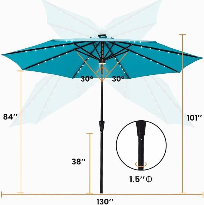 Outdoor Swimming Pool Umbrella Retractable Sunshade Parasol Beach Patio Umbrella