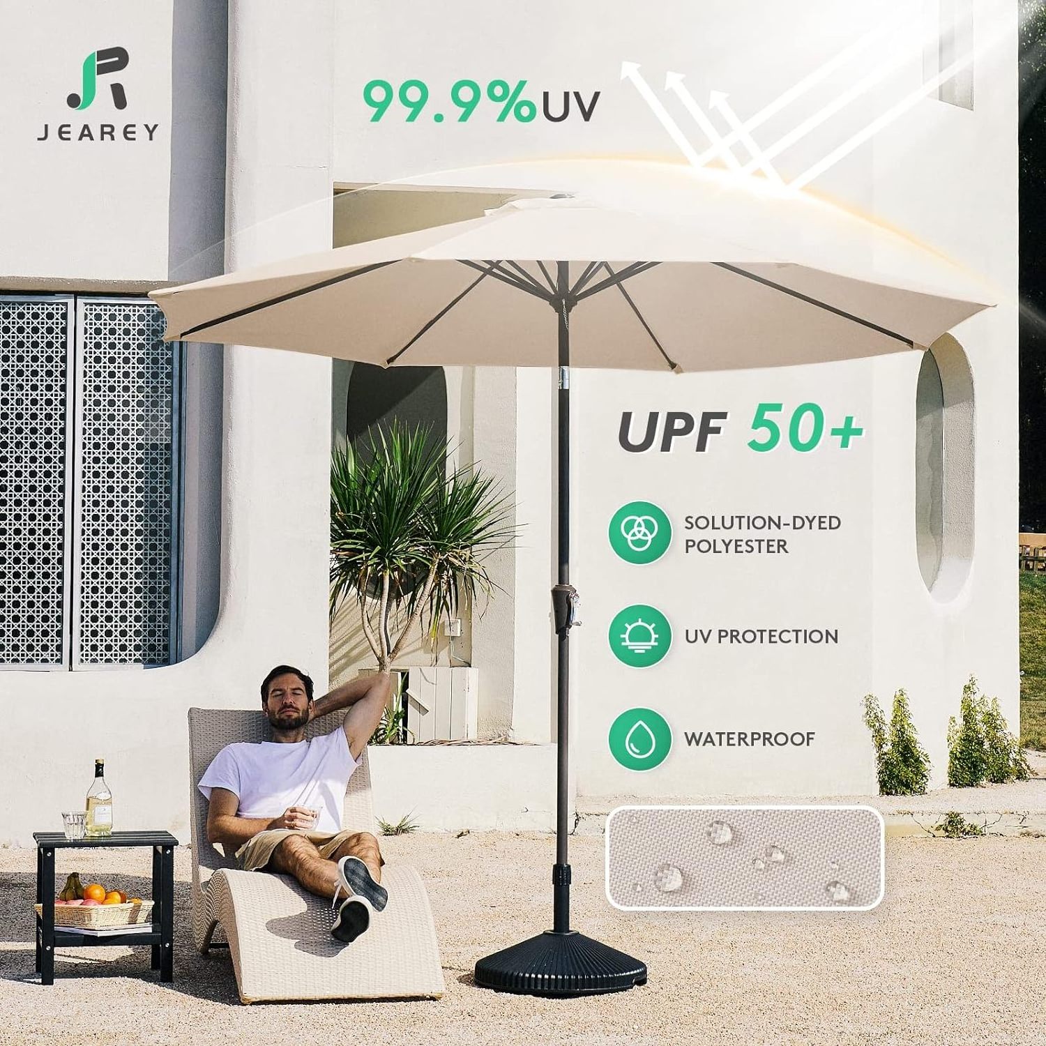 Stock 9ft Restaurant Commercial Patio Umbrellas Outdoor Parasol Garden Cafe Terrace Sunshade Umbrella