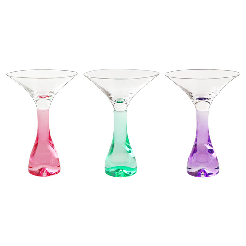 MEIZHILI Wine Glasses Creative Mushroom Shaped Cocktail Drinks Glass Cup Set of 3 40ml Novelty Drinking for Party Crystal