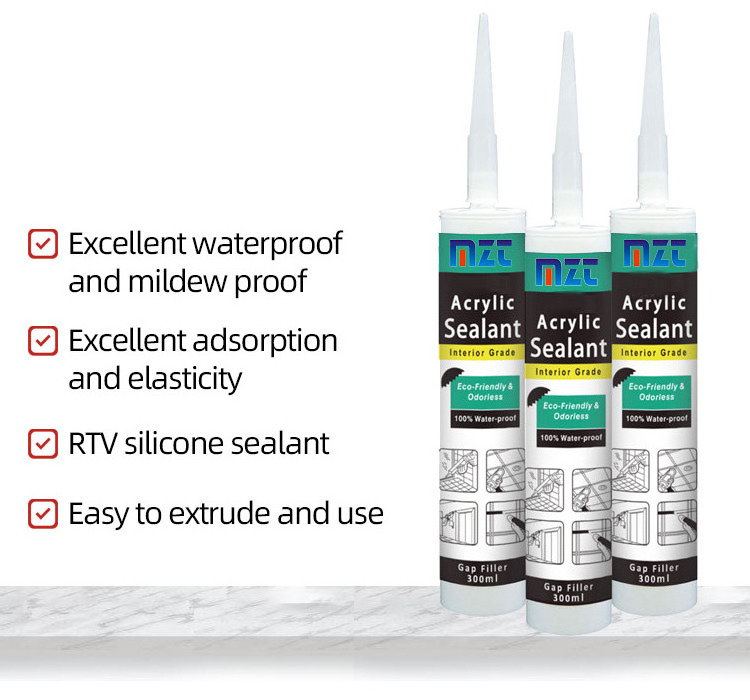 MZT paintable acrylic sealant moldes de silicona siliconized acrylic sealant 300ml silicone sealant