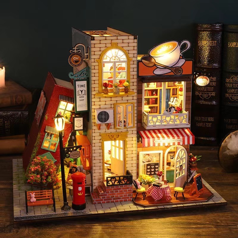 3D diy hand-assembled wooden miniature doll house mini model kit puzzle christmas gift toy for children