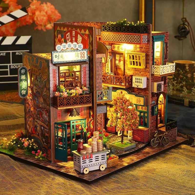 3D diy hand-assembled wooden miniature doll house mini model kit puzzle christmas gift toy for children